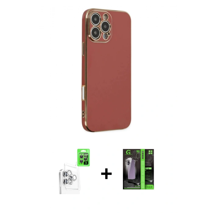 MARSİLYAN™- iPhone 16 Pro Max Kılıf Yankı Serisi - Şeffaf 360 Full Body Arka Koruyucu + Raze Metal Kamera Lens - BZ