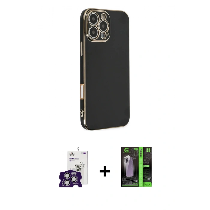 MARSİLYAN™- iPhone 16 Pro Max Kılıf Yankı Serisi - Şeffaf 360 Full Body Arka Koruyucu + Bilvis Titan Kamera Lens - GS