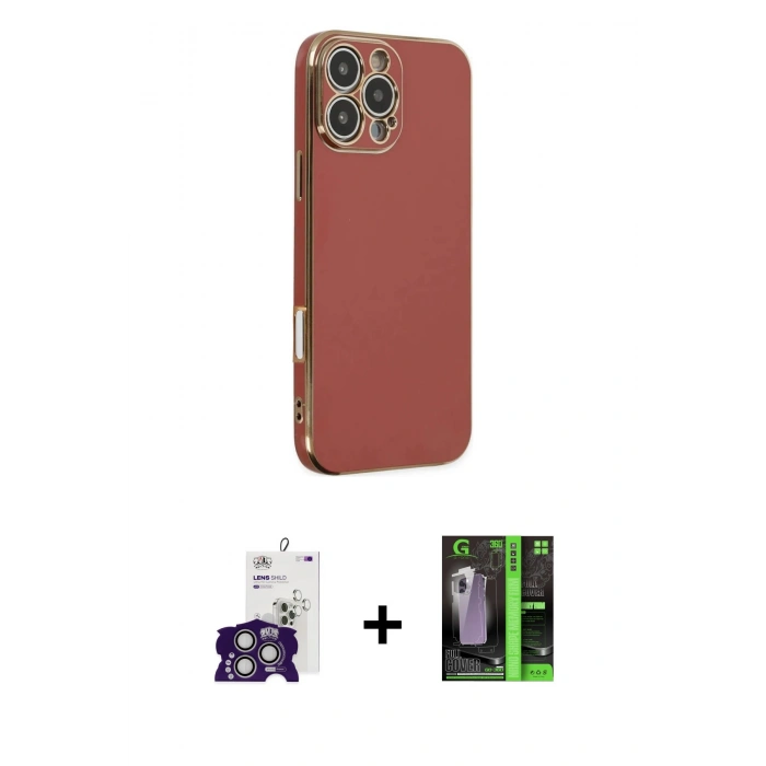 MARSİLYAN™- iPhone 16 Pro Max Kılıf Yankı Serisi - Şeffaf 360 Full Body Arka Koruyucu + Bilvis Titan Kamera Lens - GS