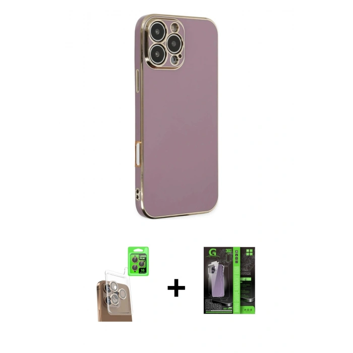 MARSİLYAN™- iPhone 16 Pro Max Kılıf Yankı Serisi - Şeffaf 360 Full Body Arka Koruyucu + Raze Metal Kamera Lens - CLTM
