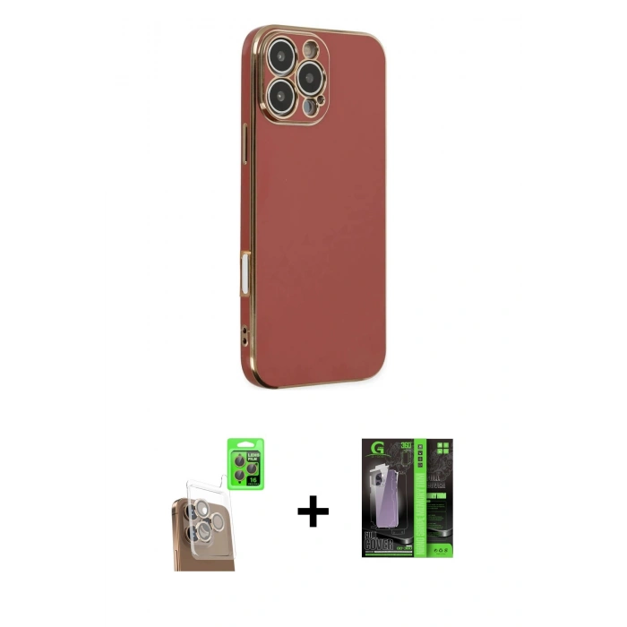 MARSİLYAN™- iPhone 16 Pro Max Kılıf Yankı Serisi - Şeffaf 360 Full Body Arka Koruyucu + Raze Metal Kamera Lens - CLTM
