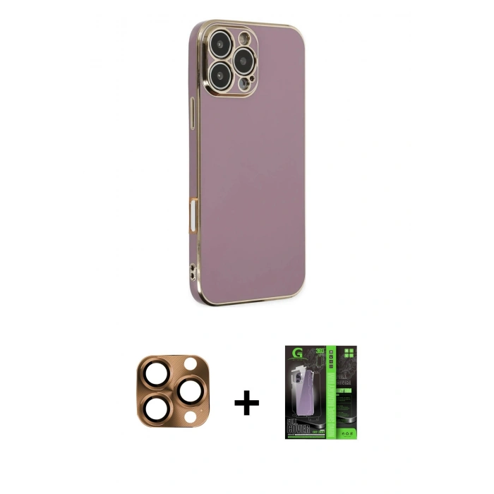 MARSİLYAN™- iPhone 16 Pro Max Kılıf Yankı Serisi - Şeffaf 360 Full Body Arka Koruyucu + Pers Alüminyum Kamera Lens - CLTM