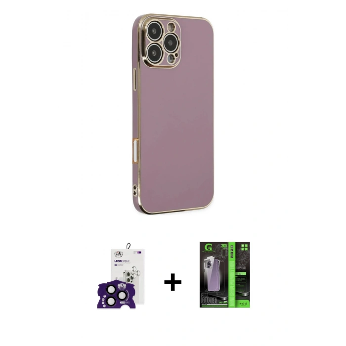 MARSİLYAN™- iPhone 16 Pro Max Kılıf Yankı Serisi - Şeffaf 360 Full Body Arka Koruyucu + Bilvis Titan Kamera Lens - SH