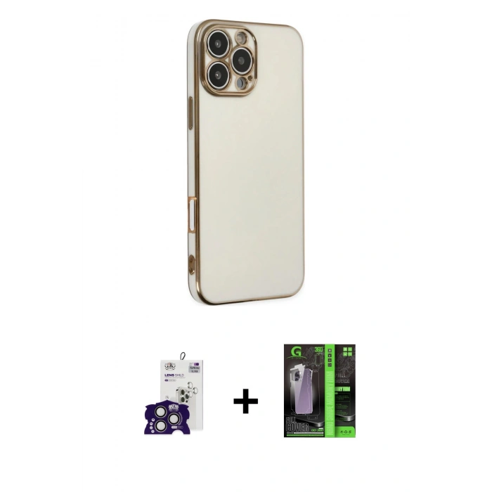 MARSİLYAN™- iPhone 16 Pro Max Kılıf Yankı Serisi - Şeffaf 360 Full Body Arka Koruyucu + Bilvis Titan Kamera Lens - TMGI