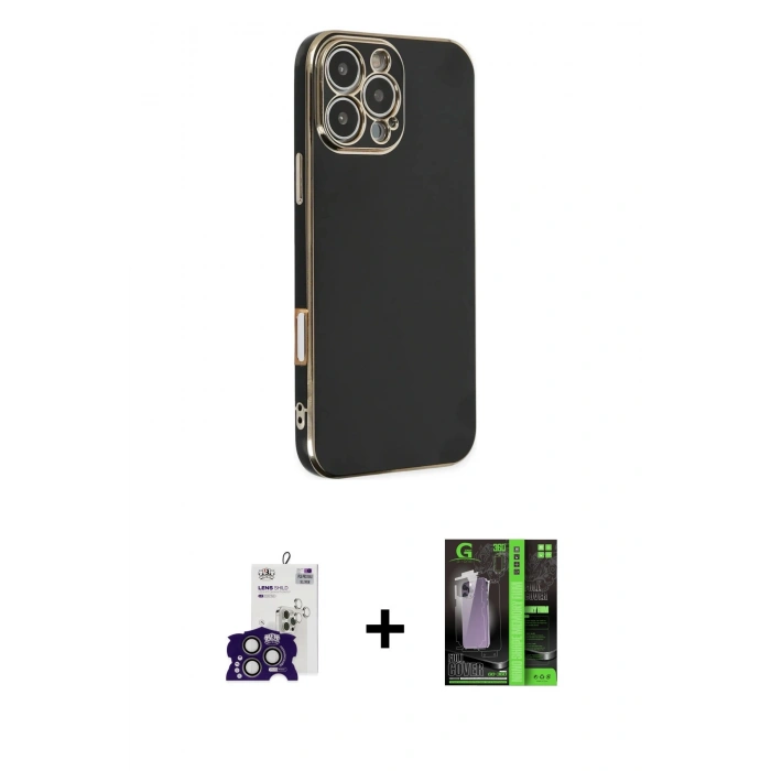 MARSİLYAN™- iPhone 16 Pro Max Kılıf Yankı Serisi - Şeffaf 360 Full Body Arka Koruyucu + Bilvis Titan Kamera Lens - TMGI