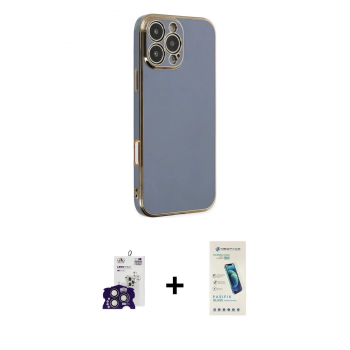MARSİLYAN™- iPhone 16 Pro Max Kılıf Yankı Serisi - Şeffaf Pasifik Cam Ekran Koruyucu + Bilvis Titan Kamera Lens - TMGI