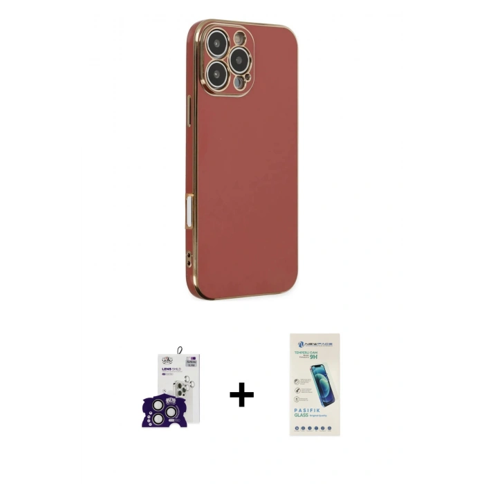 MARSİLYAN™- iPhone 16 Pro Max Kılıf Yankı Serisi - Şeffaf Pasifik Cam Ekran Koruyucu + Bilvis Titan Kamera Lens - TMGI