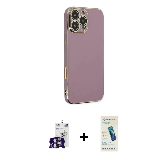 MARSİLYAN™- iPhone 16 Pro Max Kılıf Yankı Serisi - Şeffaf Pasifik Cam Ekran Koruyucu + Bilvis Titan Kamera Lens - TMGI