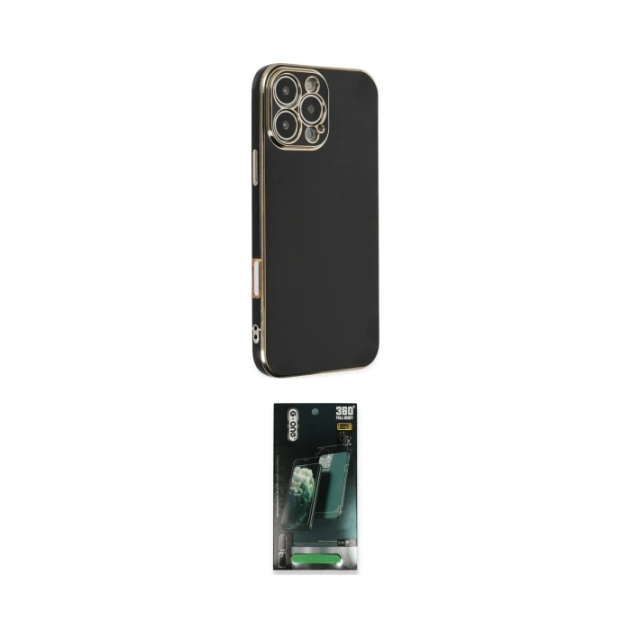 MARSİLYAN™- iPhone 16 Pro Max Kılıf Yankı Serisi - Siyah 360 Mat Full Body Arka Koruyucu