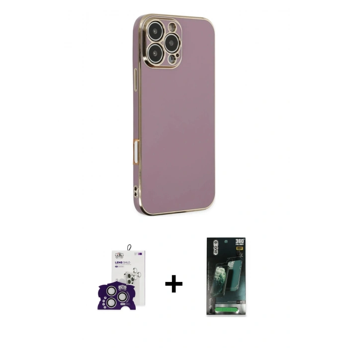 MARSİLYAN™- iPhone 16 Pro Max Kılıf Yankı Serisi - Siyah 360 Mat Full Body Arka Koruyucu + Bilvis Titan Kamera Lens - GS