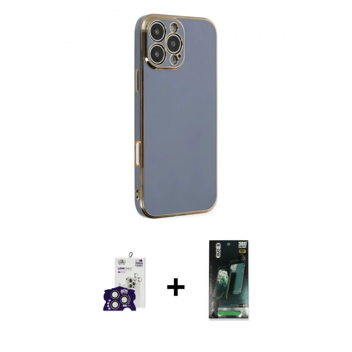 MARSİLYAN™- iPhone 16 Pro Max Kılıf Yankı Serisi - Siyah 360 Mat Full Body Arka Koruyucu + Bilvis Titan Kamera Lens - TMGI