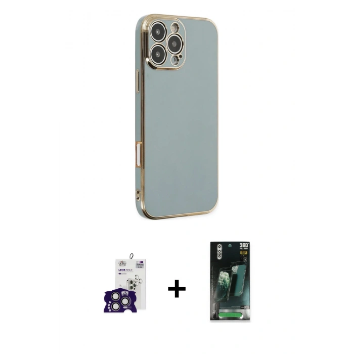 MARSİLYAN™- iPhone 16 Pro Max Kılıf Yankı Serisi - Siyah 360 Mat Full Body Arka Koruyucu + Bilvis Titan Kamera Lens - TMGI