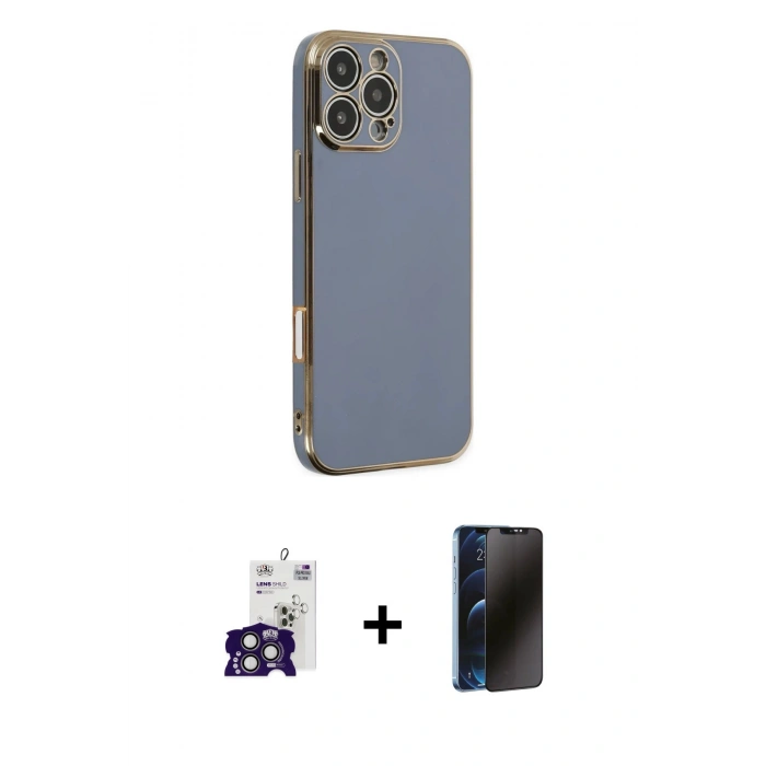 MARSİLYAN™- iPhone 16 Pro Max Kılıf Yankı Serisi - Siyah 3D Antistatik Hayalet Cam Ekran Koruyucu + Bilvis Titan Kamera Lens - TMGI