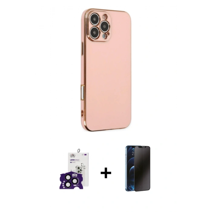 MARSİLYAN™- iPhone 16 Pro Max Kılıf Yankı Serisi - Siyah 3D Antistatik Hayalet Cam Ekran Koruyucu + Bilvis Titan Kamera Lens - SH