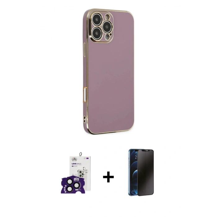 MARSİLYAN™- iPhone 16 Pro Max Kılıf Yankı Serisi - Siyah 3D Antistatik Hayalet Cam Ekran Koruyucu + Bilvis Titan Kamera Lens - SH