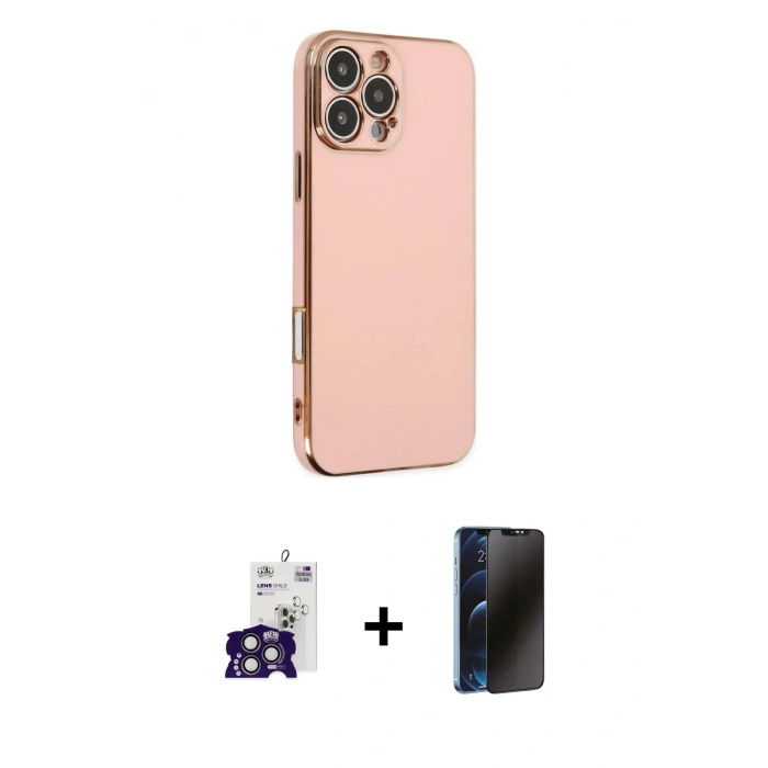 MARSİLYAN™- iPhone 16 Pro Max Kılıf Yankı Serisi - Siyah 3D Antistatik Hayalet Cam Ekran Koruyucu + Bilvis Titan Kamera Lens - TMGI
