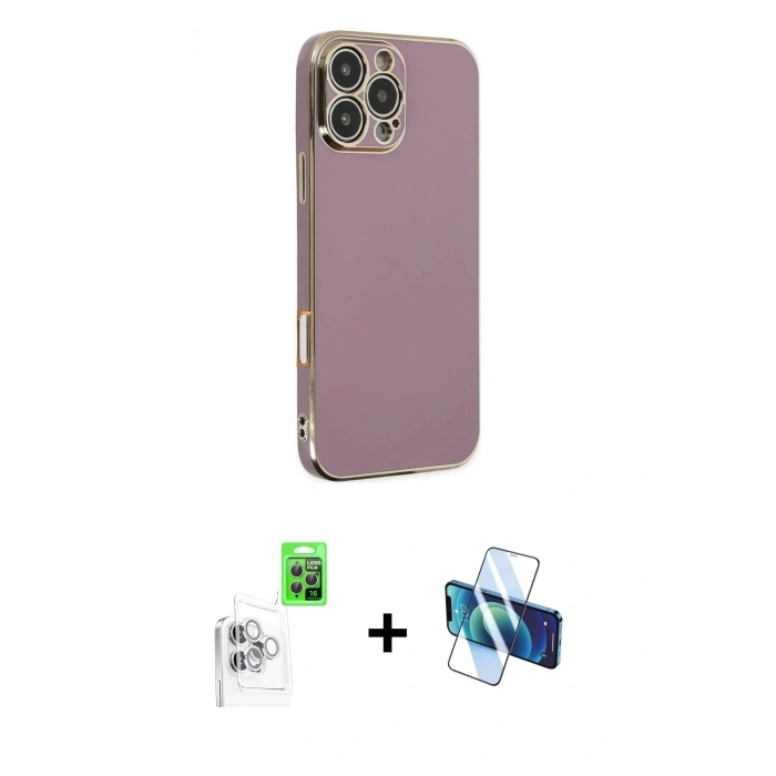 MARSİLYAN™- iPhone 16 Pro Max Kılıf Yankı Serisi - Siyah 3D Antistatik Seramik Nano Ekran Koruyucu + Raze Metal Kamera Lens - BZ