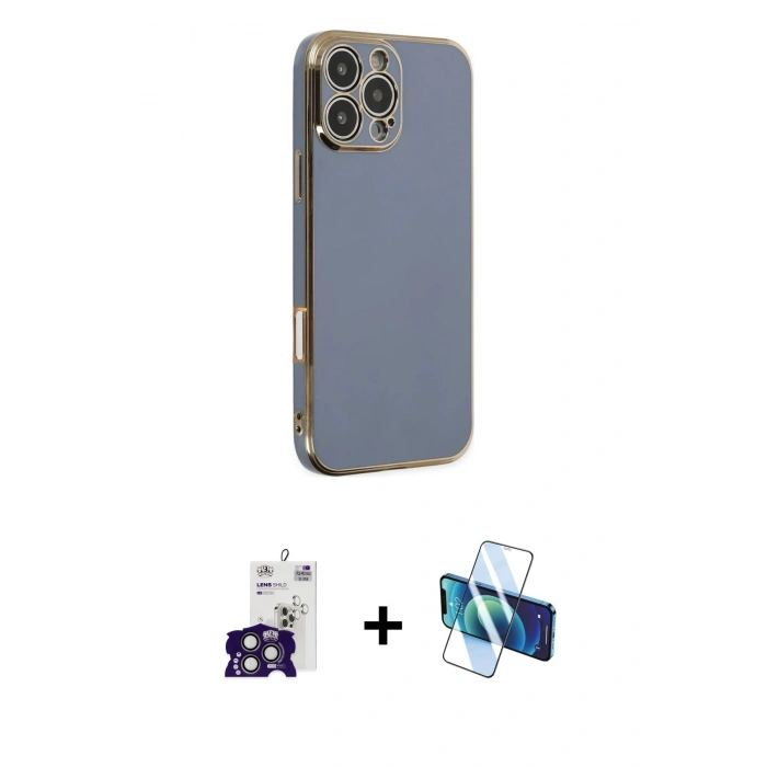 MARSİLYAN™- iPhone 16 Pro Max Kılıf Yankı Serisi - Siyah 3D Antistatik Seramik Nano Ekran Koruyucu + Bilvis Titan Kamera Lens - TMGI