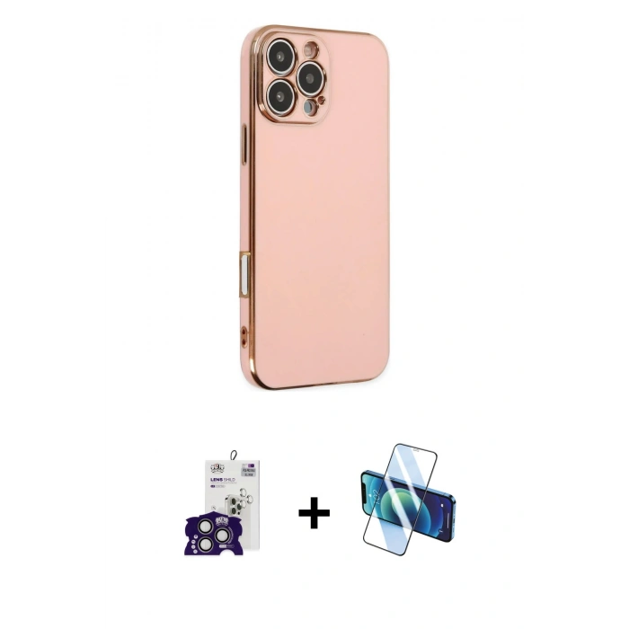 MARSİLYAN™- iPhone 16 Pro Max Kılıf Yankı Serisi - Siyah 3D Antistatik Seramik Nano Ekran Koruyucu + Bilvis Titan Kamera Lens - TMGI