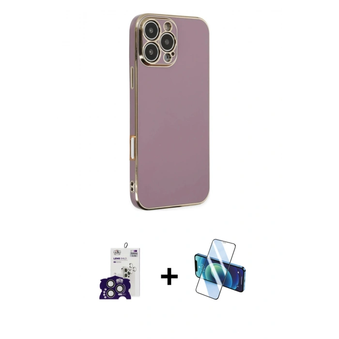 MARSİLYAN™- iPhone 16 Pro Max Kılıf Yankı Serisi - Siyah 3D Antistatik Seramik Nano Ekran Koruyucu + Bilvis Titan Kamera Lens - TMGI