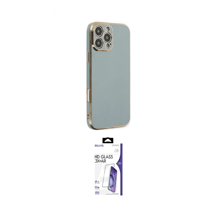 MARSİLYAN™- iPhone 16 Pro Max Kılıf Yankı Serisi - Siyah Bilvis 3X AR HD Cam Ekran Koruyucu