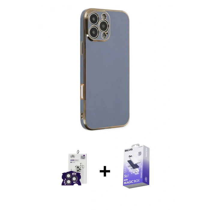 MARSİLYAN™- iPhone 16 Pro Max Kılıf Yankı Serisi - Siyah Bilvis 5in1 5D Magic Hayalet Cam Ekran Koruyucu + Bilvis Titan Kamera Lens - TMGI