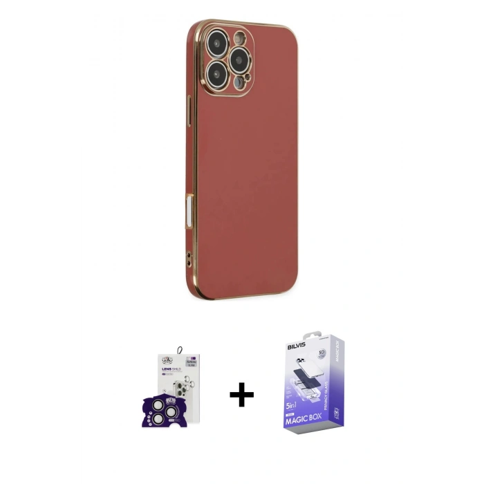 MARSİLYAN™- iPhone 16 Pro Max Kılıf Yankı Serisi - Siyah Bilvis 5in1 5D Magic Hayalet Cam Ekran Koruyucu + Bilvis Titan Kamera Lens - TMGI