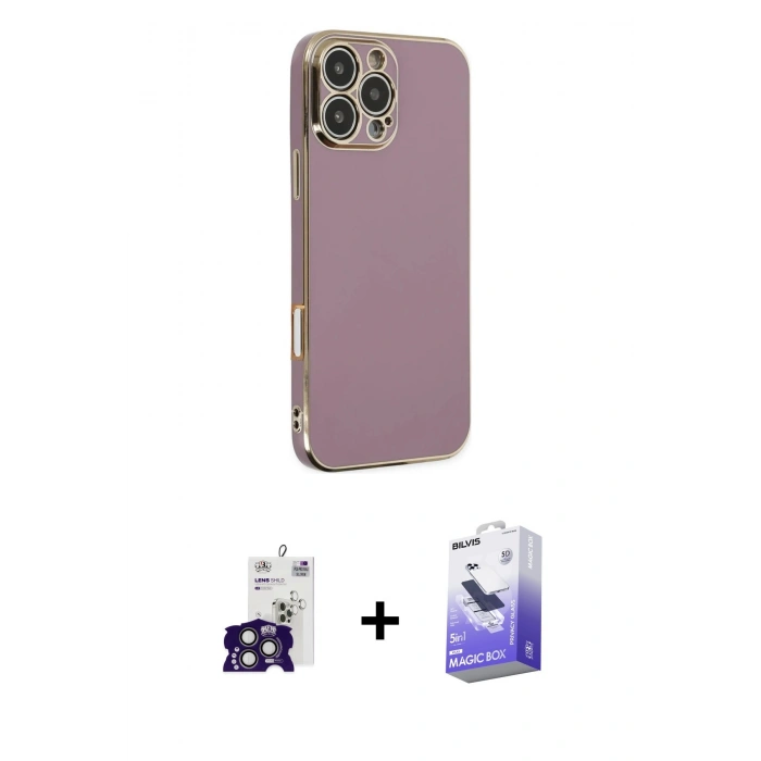MARSİLYAN™- iPhone 16 Pro Max Kılıf Yankı Serisi - Siyah Bilvis 5in1 5D Magic Hayalet Cam Ekran Koruyucu + Bilvis Titan Kamera Lens - TMGI