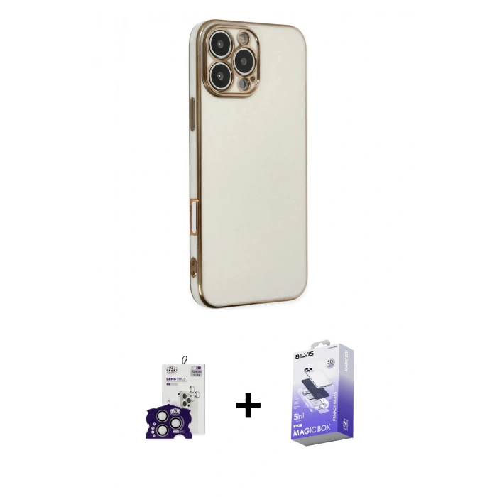 MARSİLYAN™- iPhone 16 Pro Max Kılıf Yankı Serisi - Siyah Bilvis 5in1 5D Magic Hayalet Cam Ekran Koruyucu + Bilvis Titan Kamera Lens - TMGI