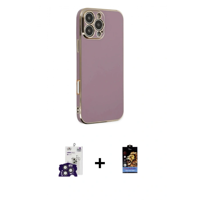 MARSİLYAN™- iPhone 16 Pro Max Kılıf Yankı Serisi - Siyah Buffer Hayalet Cam Ekran Koruyucu + Bilvis Titan Kamera Lens - TMGI