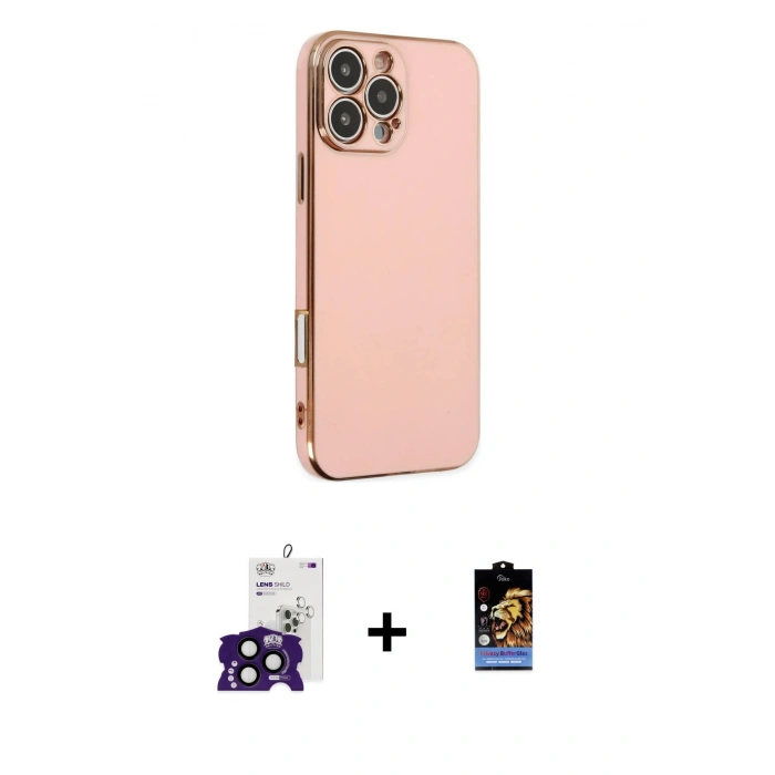 MARSİLYAN™- iPhone 16 Pro Max Kılıf Yankı Serisi - Siyah Buffer Hayalet Cam Ekran Koruyucu + Bilvis Titan Kamera Lens - SH