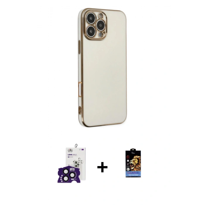 MARSİLYAN™- iPhone 16 Pro Max Kılıf Yankı Serisi - Siyah Buffer Hayalet Cam Ekran Koruyucu + Bilvis Titan Kamera Lens - SH