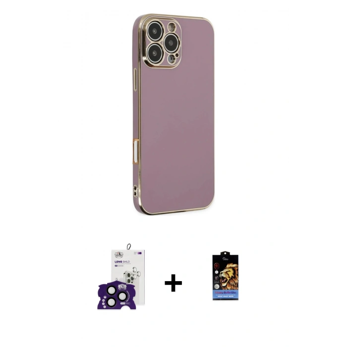 MARSİLYAN™- iPhone 16 Pro Max Kılıf Yankı Serisi - Siyah Buffer Hayalet Cam Ekran Koruyucu + Bilvis Titan Kamera Lens - SH
