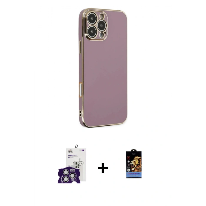 MARSİLYAN™- iPhone 16 Pro Max Kılıf Yankı Serisi - Siyah Buffer Hayalet Cam Ekran Koruyucu + Bilvis Titan Kamera Lens - GS