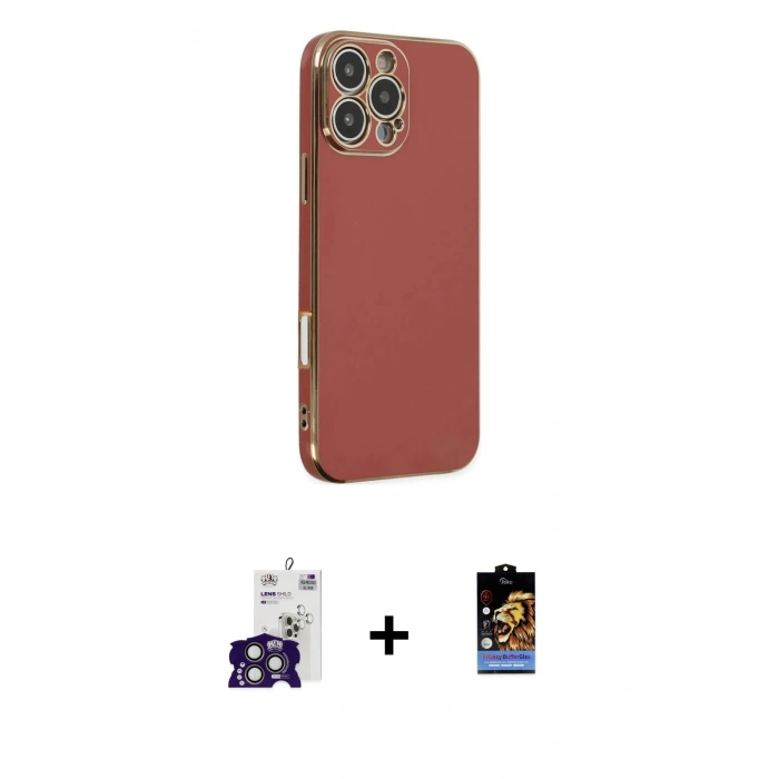 MARSİLYAN™- iPhone 16 Pro Max Kılıf Yankı Serisi - Siyah Buffer Hayalet Cam Ekran Koruyucu + Bilvis Titan Kamera Lens - TMGI