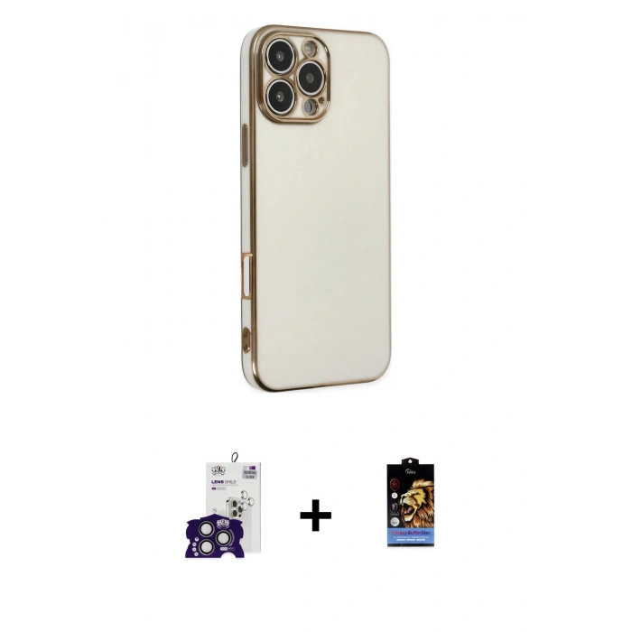 MARSİLYAN™- iPhone 16 Pro Max Kılıf Yankı Serisi - Siyah Buffer Hayalet Cam Ekran Koruyucu + Bilvis Titan Kamera Lens - TMGI