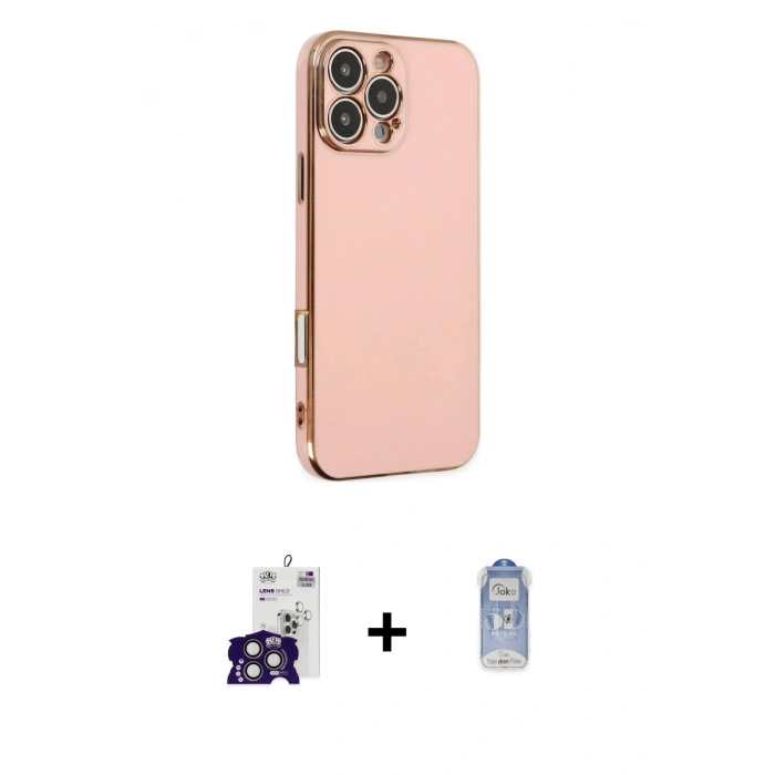 MARSİLYAN™- iPhone 16 Pro Max Kılıf Yankı Serisi - Siyah Joko Magic 5D Cam + Bilvis Titan Kamera Lens - TMGI