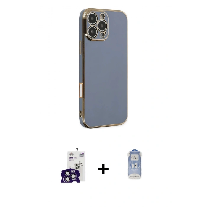 MARSİLYAN™- iPhone 16 Pro Max Kılıf Yankı Serisi - Siyah Joko Magic 5D Cam + Bilvis Titan Kamera Lens - TMGI