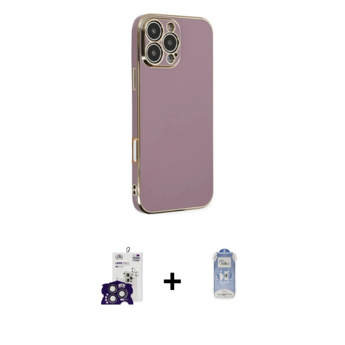 MARSİLYAN™- iPhone 16 Pro Max Kılıf Yankı Serisi - Siyah Joko Magic 5D Cam + Bilvis Titan Kamera Lens - TMGI