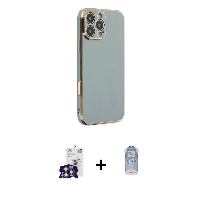 MARSİLYAN™- iPhone 16 Pro Max Kılıf Yankı Serisi - Siyah Joko Magic 5D Cam + Bilvis Titan Kamera Lens - TMGI