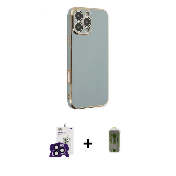 MARSİLYAN™- iPhone 16 Pro Max Kılıf Yankı Serisi - Siyah Joko Magic 5D Hayalet Cam + Bilvis Titan Kamera Lens - SH