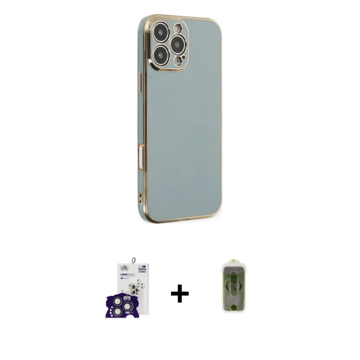 MARSİLYAN™- iPhone 16 Pro Max Kılıf Yankı Serisi - Siyah Joko Magic 5D Hayalet Cam + Bilvis Titan Kamera Lens - TMGI