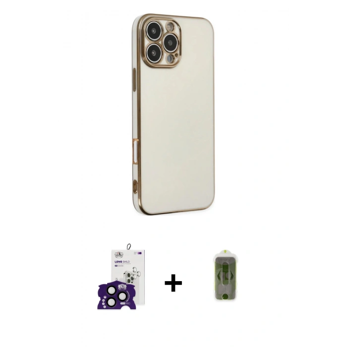 MARSİLYAN™- iPhone 16 Pro Max Kılıf Yankı Serisi - Siyah Joko Magic 5D Hayalet Cam + Bilvis Titan Kamera Lens - SH