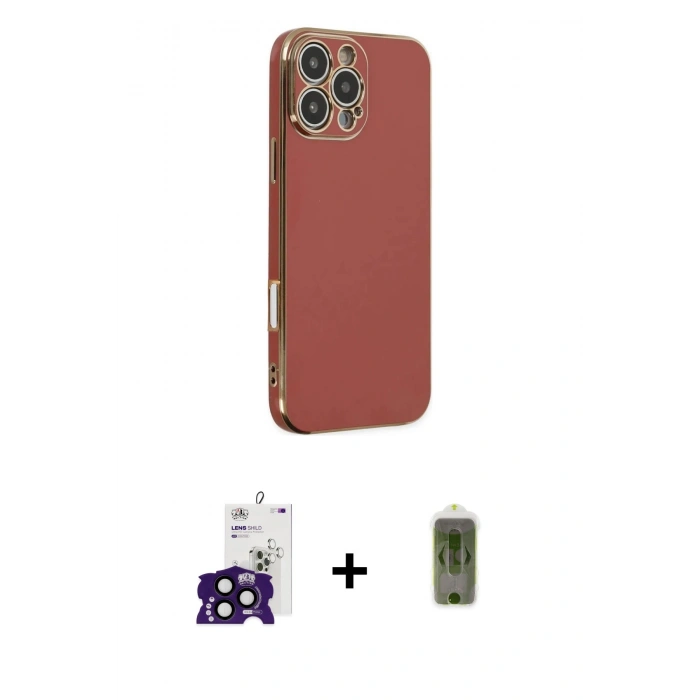 MARSİLYAN™- iPhone 16 Pro Max Kılıf Yankı Serisi - Siyah Joko Magic 5D Hayalet Cam + Bilvis Titan Kamera Lens - SH