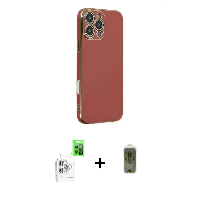MARSİLYAN™- iPhone 16 Pro Max Kılıf Yankı Serisi - Siyah Joko Magic 5D Hayalet Cam + Raze Metal Kamera Lens - BZ