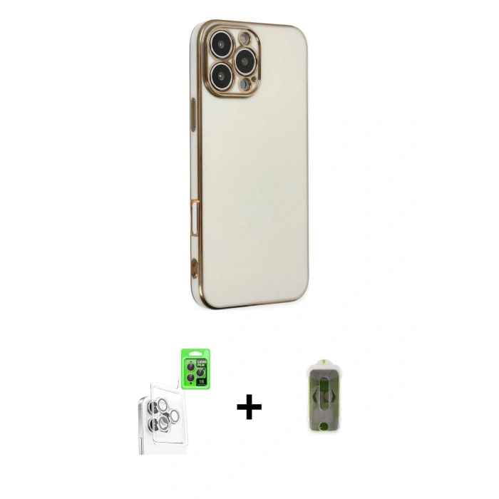 MARSİLYAN™- iPhone 16 Pro Max Kılıf Yankı Serisi - Siyah Joko Magic 5D Hayalet Cam + Raze Metal Kamera Lens - BZ
