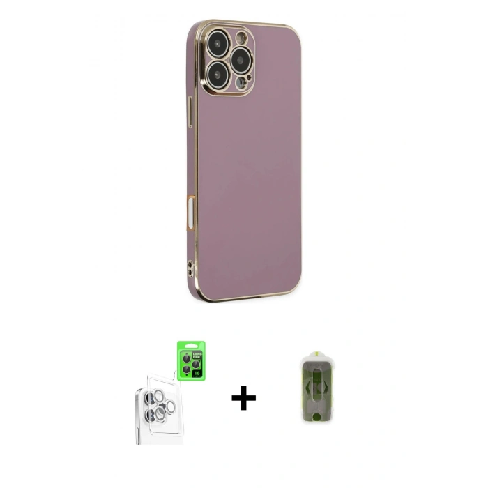 MARSİLYAN™- iPhone 16 Pro Max Kılıf Yankı Serisi - Siyah Joko Magic 5D Hayalet Cam + Raze Metal Kamera Lens - BZ