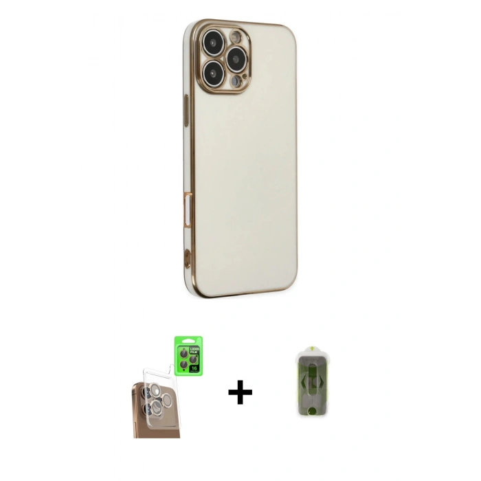 MARSİLYAN™- iPhone 16 Pro Max Kılıf Yankı Serisi - Siyah Joko Magic 5D Hayalet Cam + Raze Metal Kamera Lens - CLTM