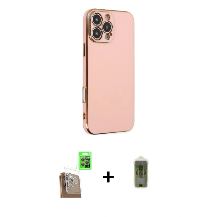 MARSİLYAN™- iPhone 16 Pro Max Kılıf Yankı Serisi - Siyah Joko Magic 5D Hayalet Cam + Raze Metal Kamera Lens - CLTM
