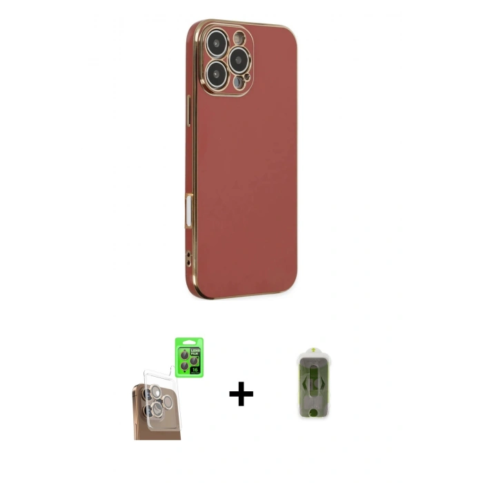 MARSİLYAN™- iPhone 16 Pro Max Kılıf Yankı Serisi - Siyah Joko Magic 5D Hayalet Cam + Raze Metal Kamera Lens - CLTM